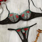 2 Piece Fancy Lingerie Floral Lace Bra Set Bilizna Luxury Well-Looking Underwear Fairy Fine Lace Exotic Set - The Clothing Company Sydney