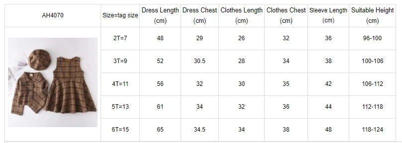 3 Piece Girls Clothes Spring Autumn New Girls Plaid Vest Dress Retro Outwear Coat Fashion Baby Party Outfits Set The Clothing Company Sydney