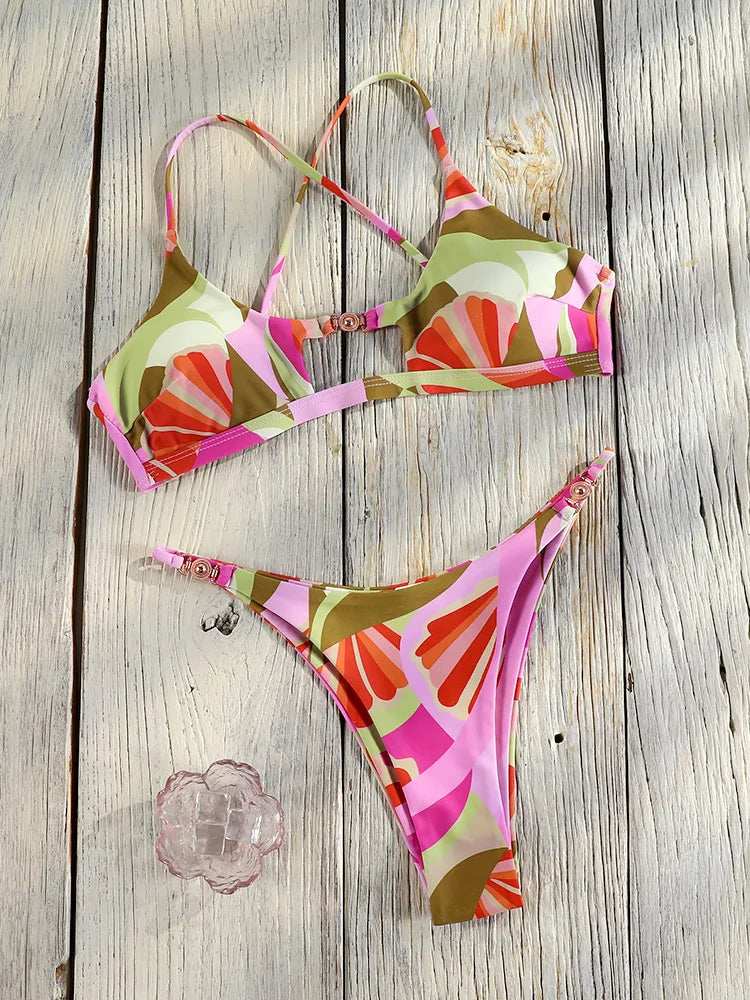 2 Piece Push Up Bikinis Two Piece Suit Bathsuit Bikini Sets Hollow Out Swimsuit String Bathwear Low Waist Swimwear - The Clothing Company Sydney