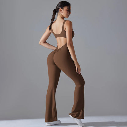 V Back Jumpsuit Gym Set Women Training Yoga Suit Sportswear Sports Fitness Rompers Stretch Workout Bodysuits The Clothing Company Sydney