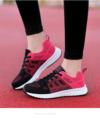 Women's Vulcanized Shoes Platform Casual Sneakers Shoes Flats Mesh Breathable Running Summer Sports Tennis Shoes - The Clothing Company Sydney