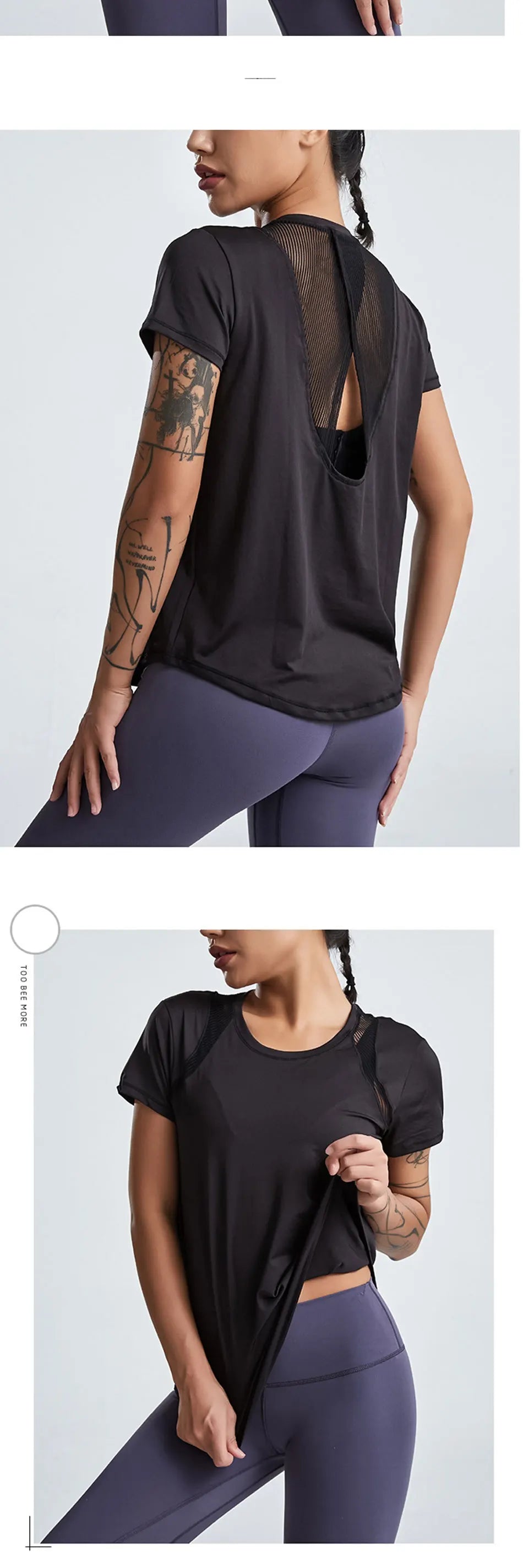 Women's Loose Fit Yoga Tops Short-Sleeved Running Quick-Drying T-Shirts Short Sleeve Sports Hollow Fitness Clothes The Clothing Company Sydney