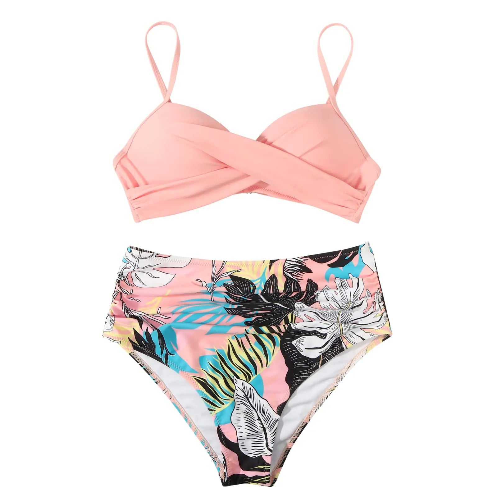 Vintage High Waist Women Push Up Swimwear Printed Swimsuit Beachwear Summer Bathers Bathing Suit Bikini Set - The Clothing Company Sydney