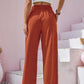 Women's Cotton Linen Loose Wide Leg Pants Summer Female High Elastic Waist Button Casual Streetwear Trousers The Clothing Company Sydney