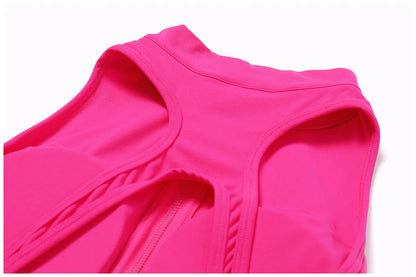 V Back Scrunch Sports Jumpsuit Women Gym Rompers Sleeveless Sportswear Zipper One-Piece Suit Yoga Clothing - The Clothing Company Sydney