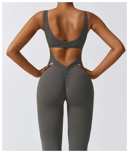 Open Back V Jumpsuit Gym Set Training Yoga Suit Sportswear Women Sports Jumpsuit Fitness Rompers Stretch Workout Bodysuits The Clothing Company Sydney
