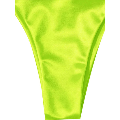 2 Piece Halter Satin Brazilian Bikini Swimwear Swimsuit Two piece Bikini set Bather Bathing Suit - The Clothing Company Sydney