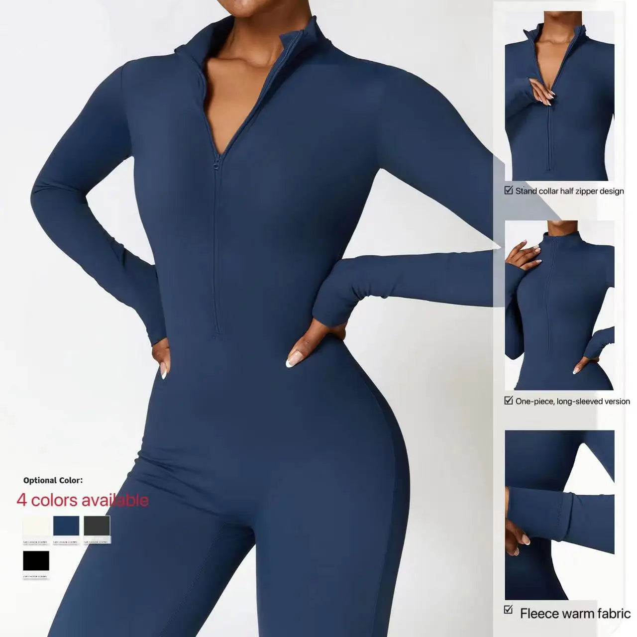Women's One-piece Yoga Pants Short/Long-sleeved Warm ski Overalls Outerwear High Elastic Cycling Bodybuilding Bodysuit - The Clothing Company Sydney