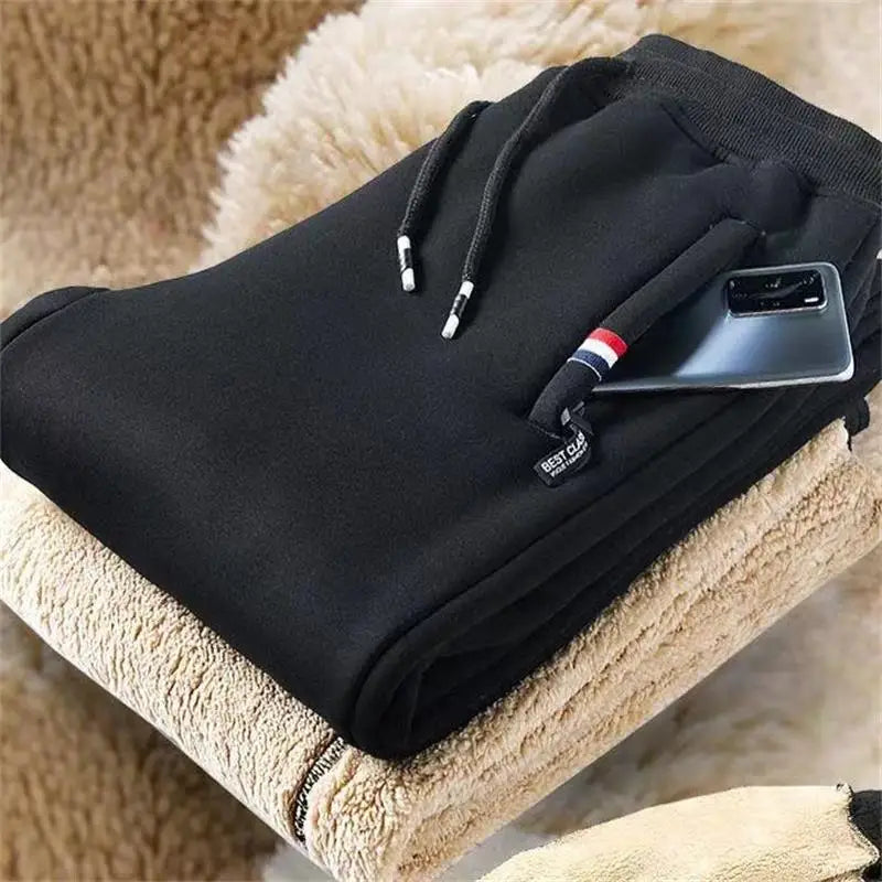 Winter \ Warm Casual Pants Men's Fitness Jogging Sweatpants Drawstring Bottoms Fleece Straight Trousers - The Clothing Company Sydney