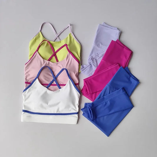 Women's Workout Set 2 Piece High Waist Yoga Leggings Sports Bra Set Gym Suit Activewear Sports Fitness Set Sports Suit The Clothing Company Sydney