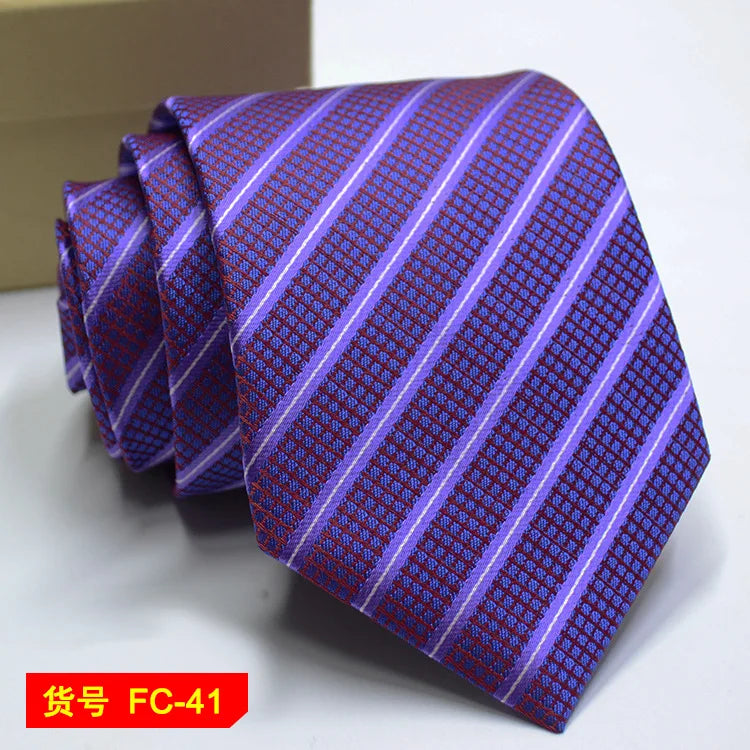 Men's Jacquard Ties – 7-8cm Floral & Solid Neckties The Clothing Company Sydney