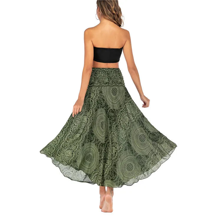 Women's Summer Long Boho Bottom Vintage Casual Loose Fashion y2k Maxi 2 in 1 Skirt Dress - The Clothing Company Sydney