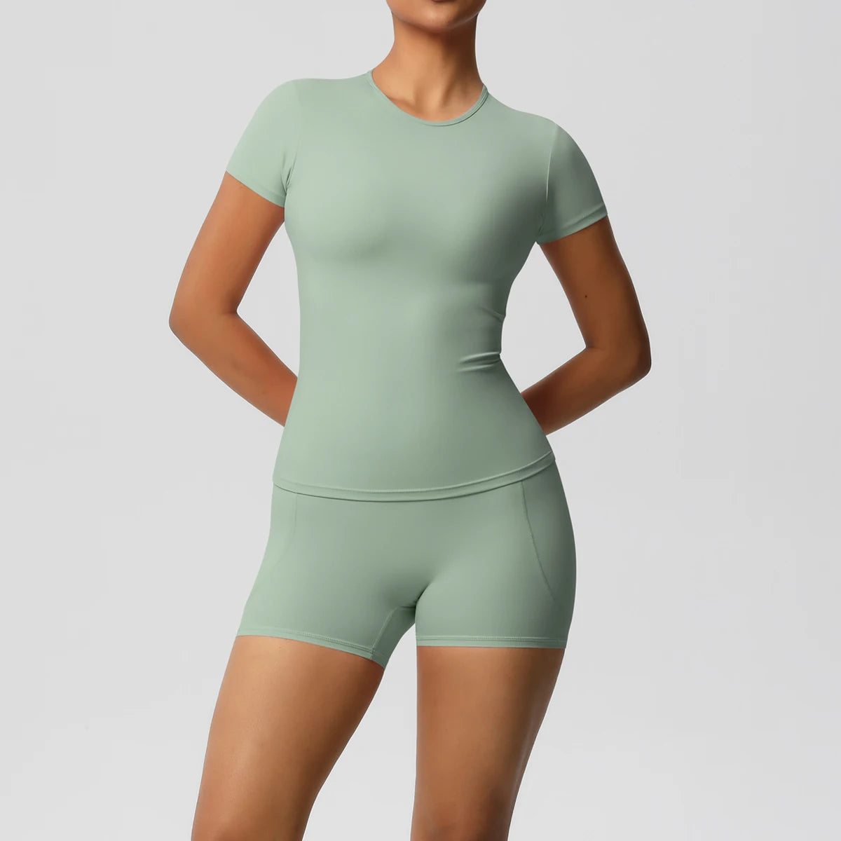 Workout Sportswear 2 Piece Piece Female Yoga Shirt Push Up Workout Clothes Outdoors Sport  High Waist  Fitness Sport Shorts - The Clothing Company Sydney