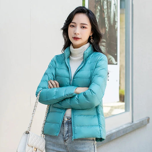 Women's Spring Jacket Fashion Short Ultra Lightweight Packable Puffer Coats Down Warm Slim Fit Parkas The Clothing Company Sydney