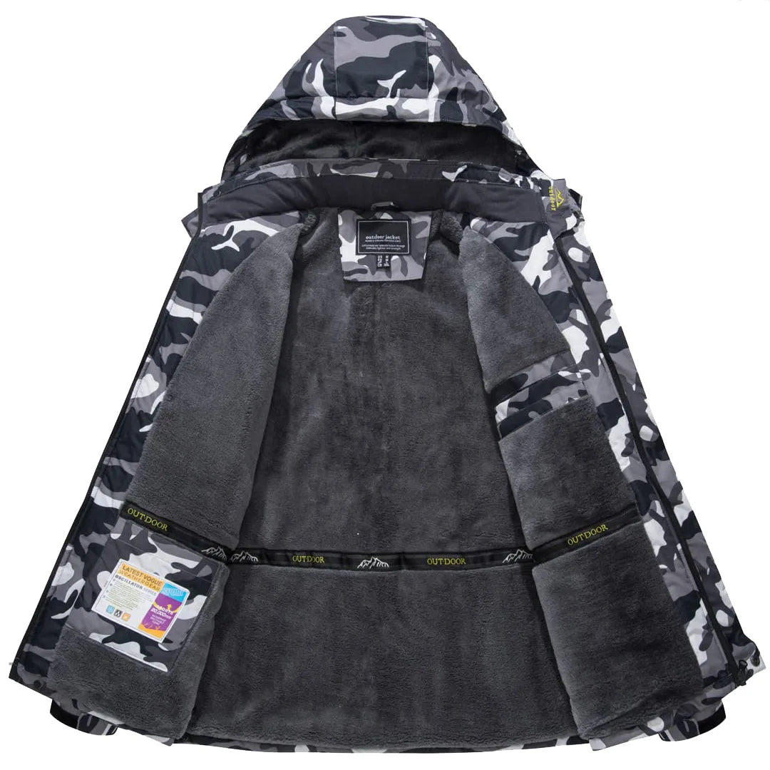 Winter Fleece Lining Parka Waterproof Men's Ski Snowboard Jackets Windproof Removable Hoodie Coats Casual Windbreaker - The Clothing Company Sydney