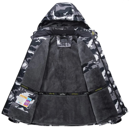 Winter Fleece Lining Parka Waterproof Men's Ski Snowboard Jackets Windproof Removable Hoodie Coats Casual Windbreaker - The Clothing Company Sydney