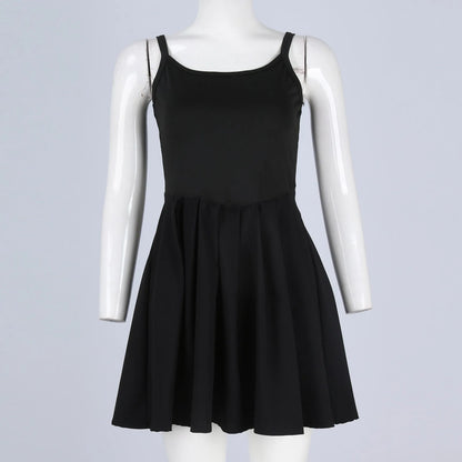 Women'S Fashionable Sleeveless Casual Sports Short Strap Dress Elegant Dress - The Clothing Company Sydney