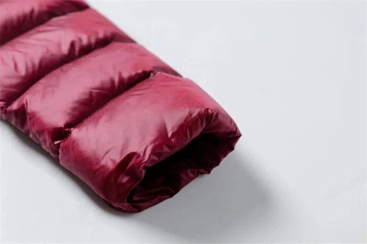 Women's Padded Hooded Long Jacket White Duck Down Overcoat Ultra Light Slim Solid Jackets Coat Portable Parkas - The Clothing Company Sydney