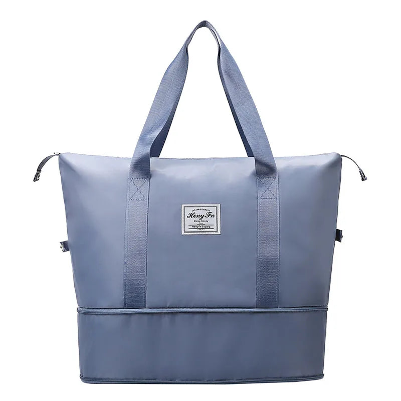 Travel Bag Women Shoulder Bag Casual Handbag Double Zipper Expansion Bag Large Bag Fashion Luggage Bag - The Clothing Company Sydney