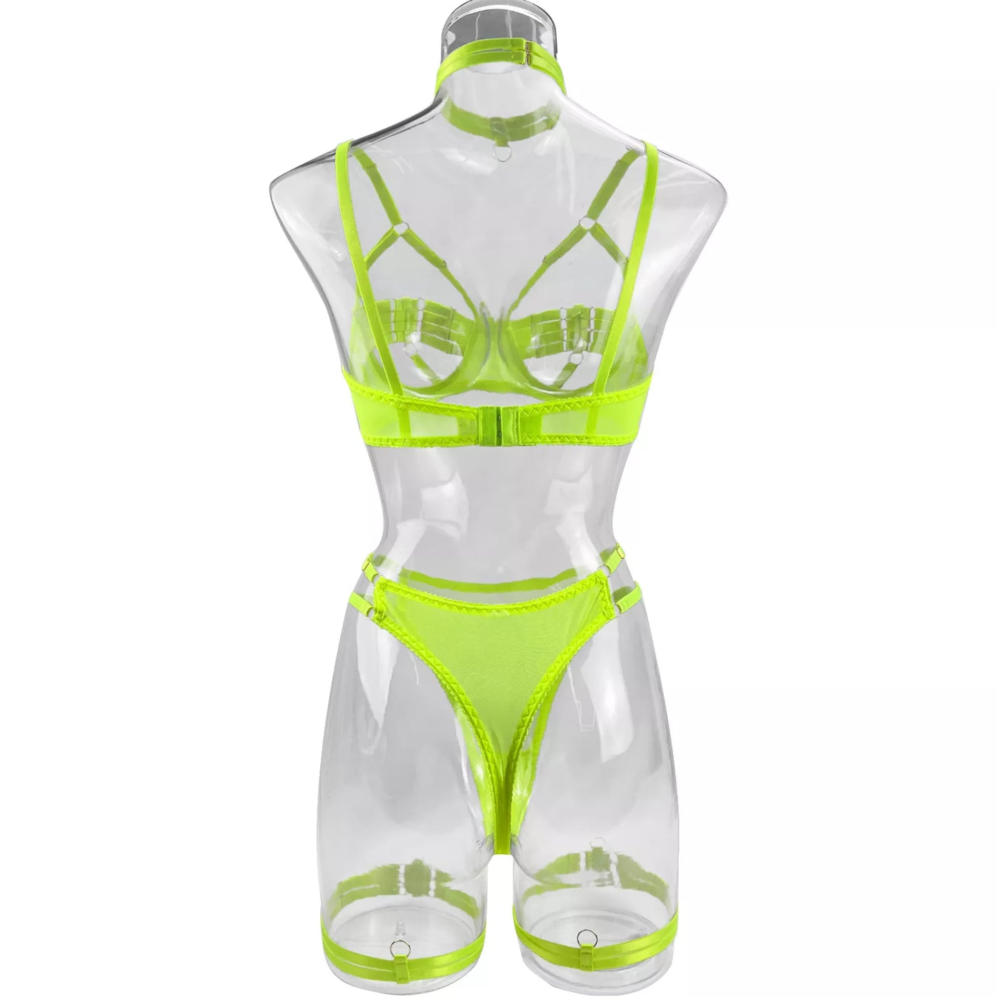 5-Piece Costume Hollow Underwear Sensual Open Bra Outfits Lingerie Set - The Clothing Company Sydney