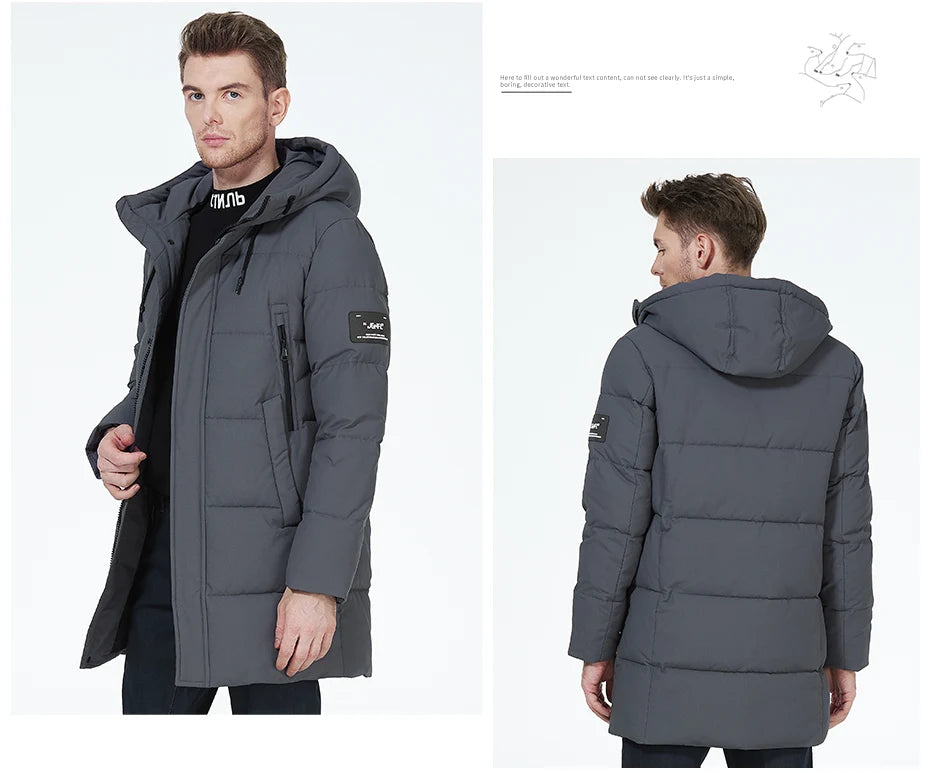 Men's parka jacket windproof warm outerwear Thicken puffer coat for winter - The Clothing Company Sydney