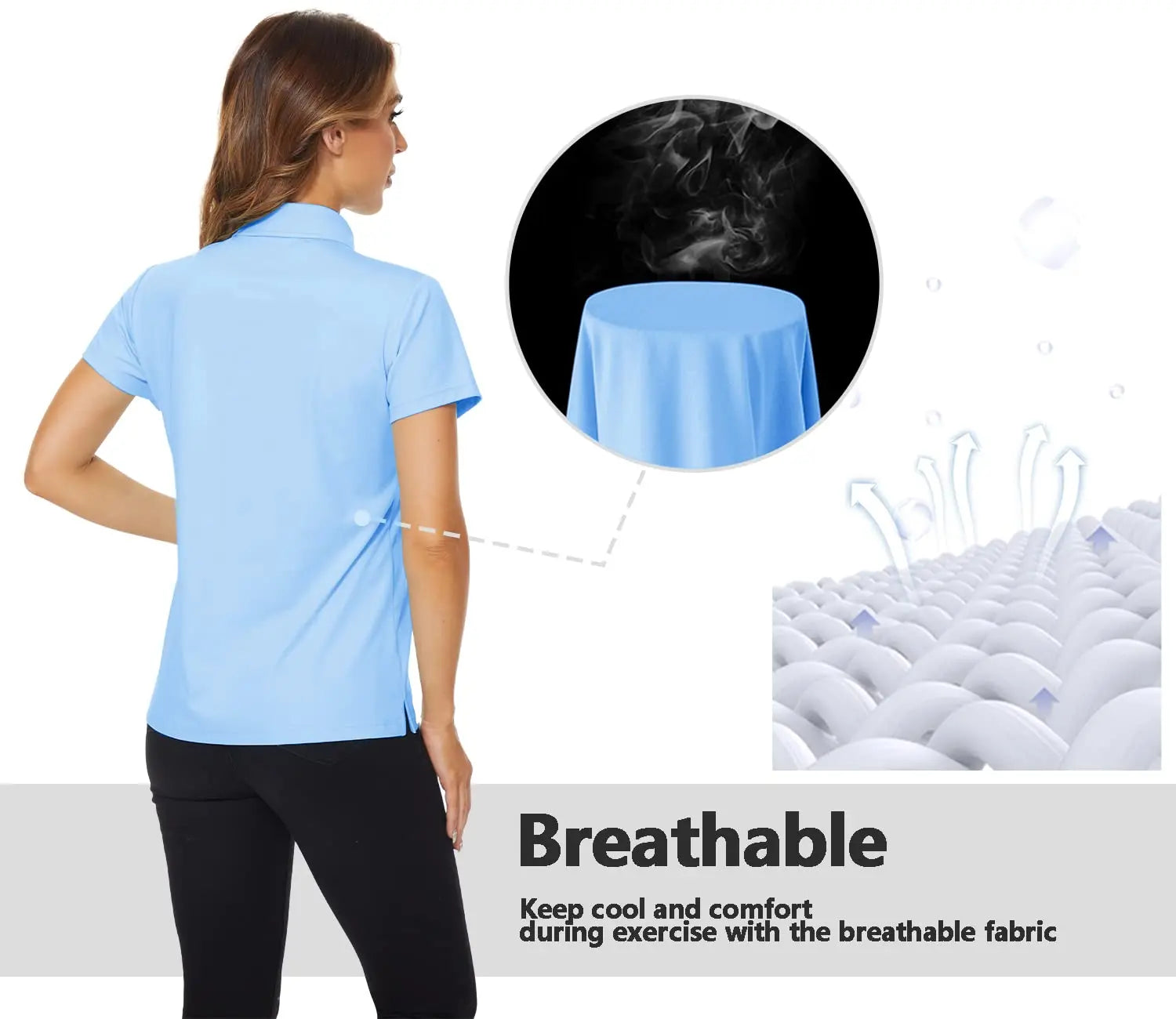 Summer UPF 50+ Short Sleeve Shirts Women's Sun Protection T-shirts Quick Dry 4 Buttons Tennis Workout Tee Golf Pullovers The Clothing Company Sydney
