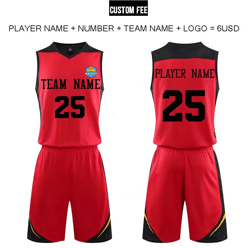 2 Piece Sportswear Basketball Jersey Shorts Set Blank custom Men Women Kids Basketball Uniforms - The Clothing Company Sydney