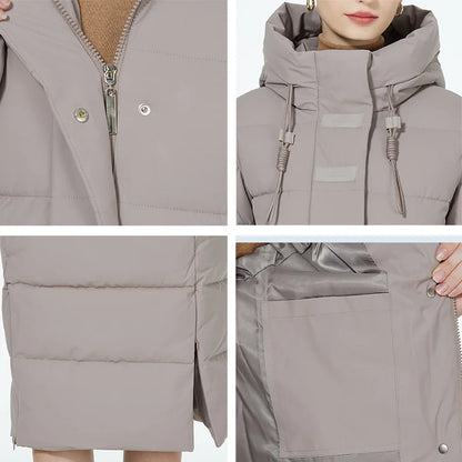Maxi Long quilted coat elegant thick cotton jacket winter women's Outerwear with hood The Clothing Company Sydney