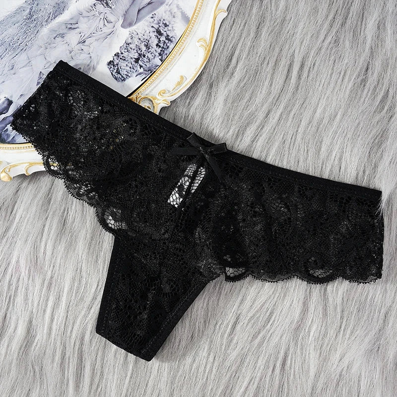 Lace Thong Women Low Waist Panties Transparent Underwear Hollow Out Female Lingerie Elasticity Comfortable Underpants The Clothing Company Sydney