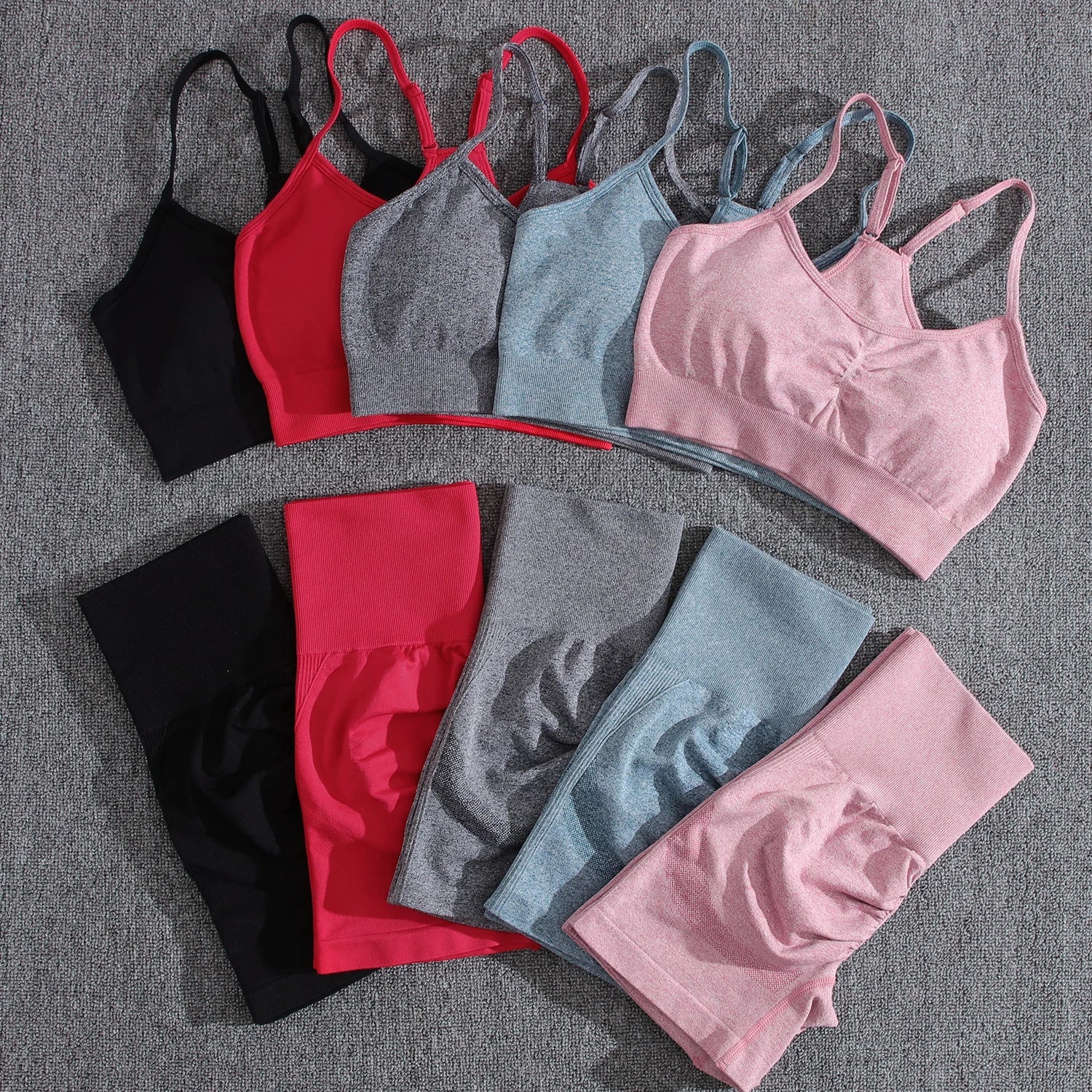 Womens Two Piece Set Peach Shorts Trackuists Gym Yoga Running Halter Fitness Shorts Push Up Bra Top Set The Clothing Company Sydney