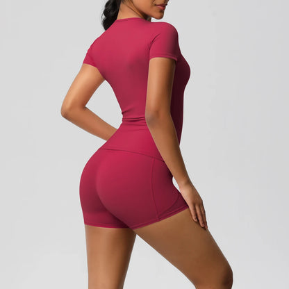 Workout Sportswear 2 Piece Piece Female Yoga Shirt Push Up Workout Clothes Outdoors Sport  High Waist  Fitness Sport Shorts - The Clothing Company Sydney