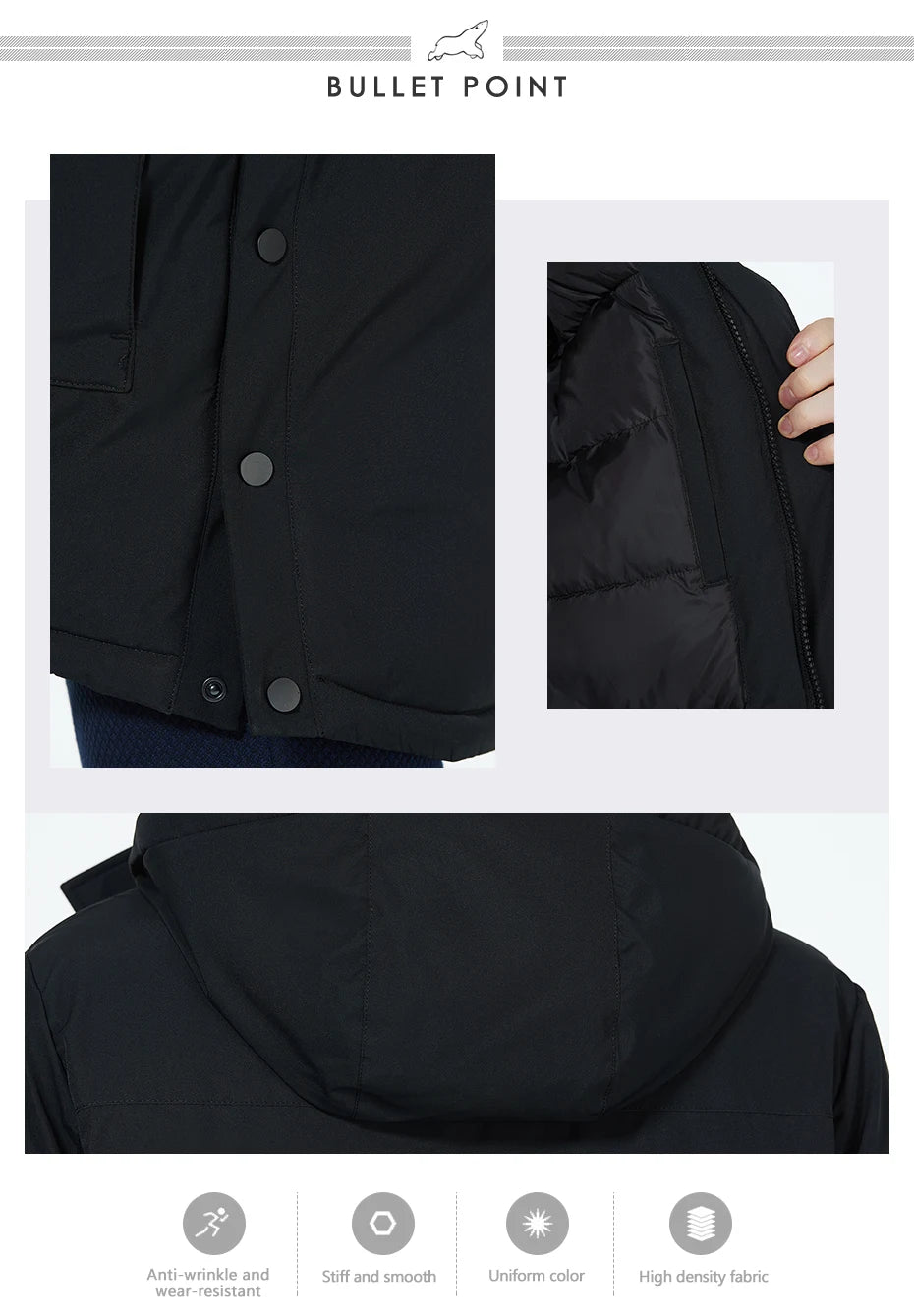 Men's parka jacket windproof warm outerwear Thicken puffer coat for winter The Clothing Company Sydney