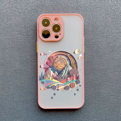 Printed Landscape Phone case For iPhone 15 14 Pro Max 13 12 Pro Max Mini Creative Mountains Back Cover The Clothing Company Sydney