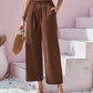 Women's Cotton Linen Loose Wide Leg Pants Summer Female High Elastic Waist Button Casual Streetwear Trousers The Clothing Company Sydney