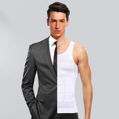 Men's Body Shaper Vest Shirt Abs Gym Workout Compression Tank Top Sleeveless Shapewear - The Clothing Company Sydney