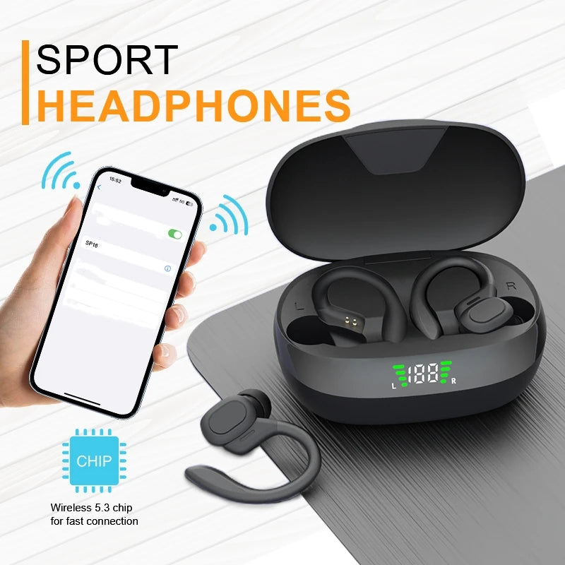 Original SP16 Wireless Earphones Ture Wireless Earbuds Ear hook Sports HiFI Stereo Waterproof Headset With Mic TWS Headphone The Clothing Company Sydney