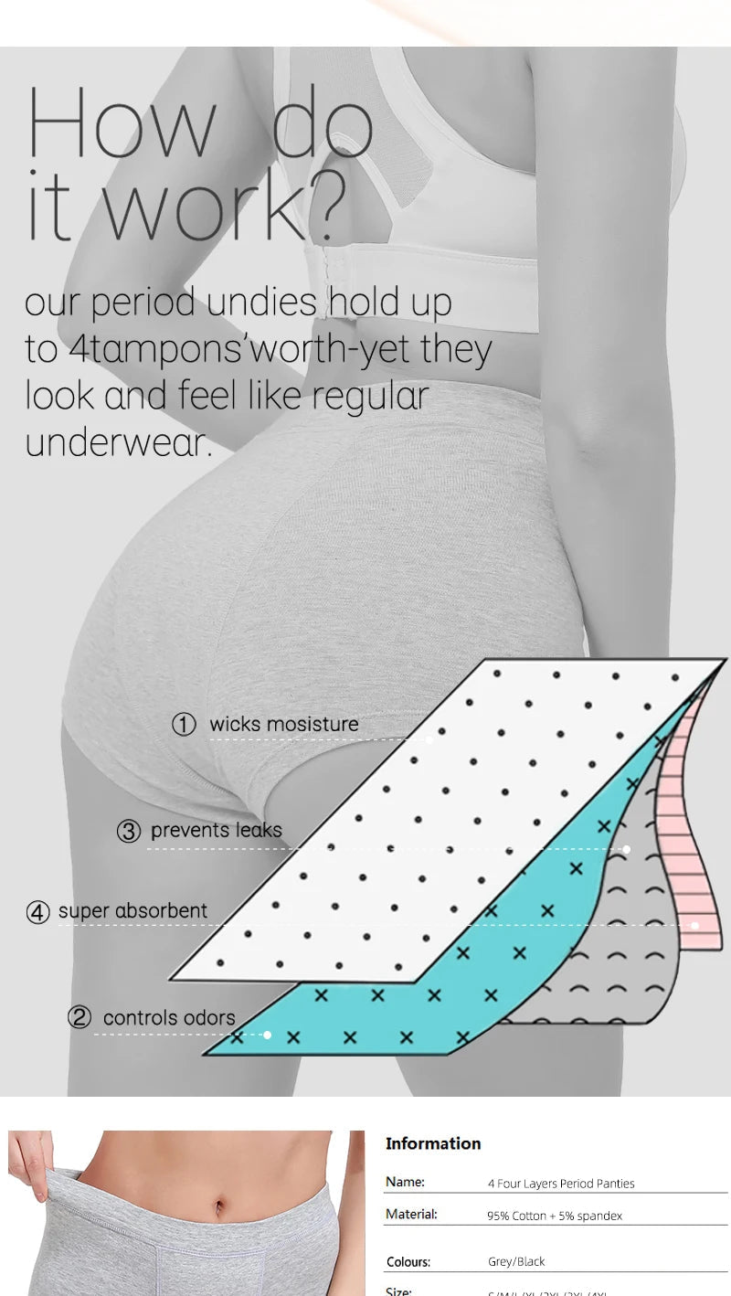 Menstrual Panties Flow Menstrual Boxer Shorts High Waist Period Panties Cotton Menstruation Underwear The Clothing Company Sydney