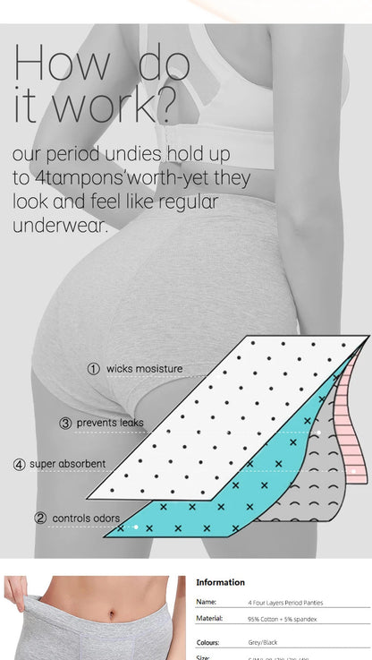 Menstrual Panties Flow Menstrual Boxer Shorts High Waist Period Panties Cotton Menstruation Underwear The Clothing Company Sydney