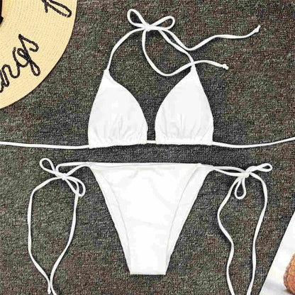 Neon Pink Brazilian Bikini Women Swimwear Halter Swimsuit Two piece Bikini set Bather Bathing Suit The Clothing Company Sydney