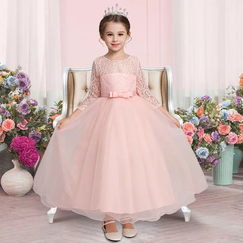 Girls Teenage Princess Dress Party Ball Gown Wedding Lace Kids Christmas Bridesmaid Costume Birthday Party Dress - The Clothing Company Sydney