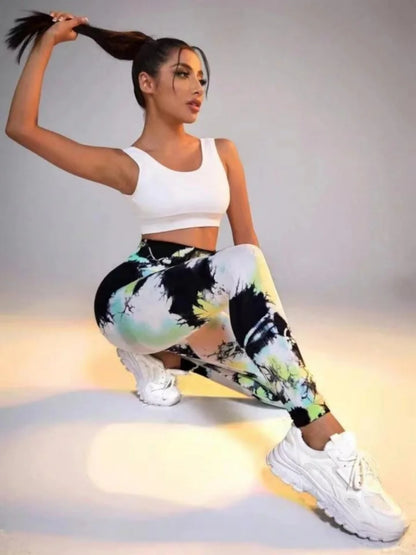 3D Print Tie Dye Sports Women Seamless High Waist Fitness Push Up Leggings Gym Clothing Workout Tights Pants - The Clothing Company Sydney