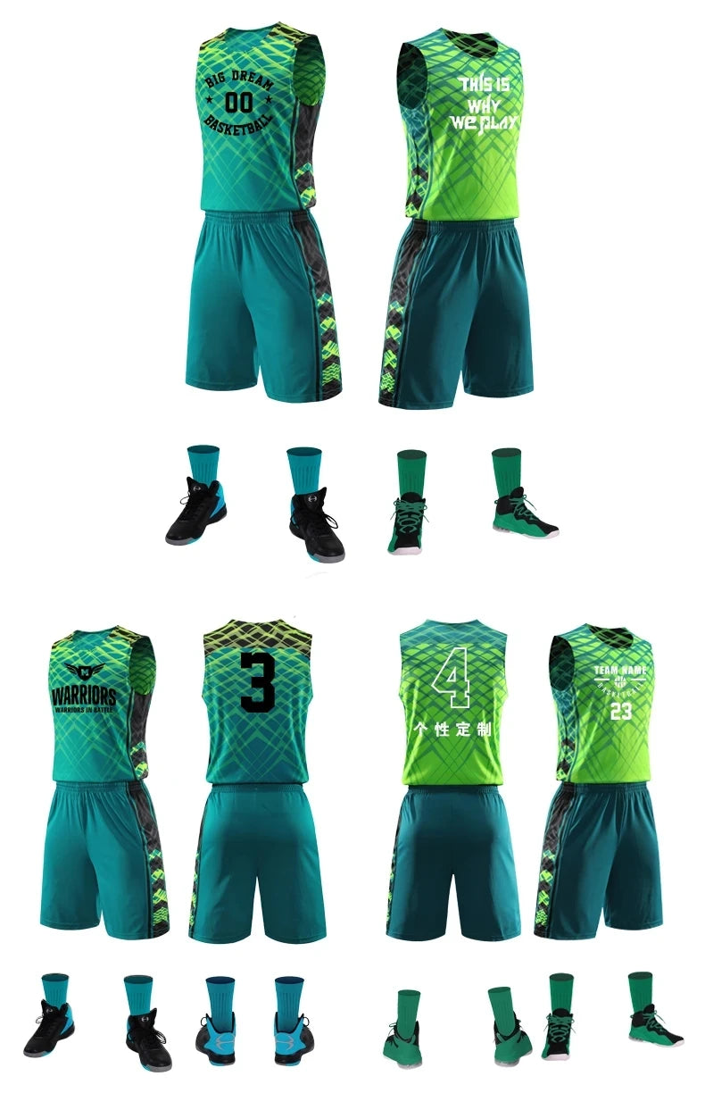 Customized Reversible Basketball Jersey Set Men Women Kids Quick Drying Jersey and Shorts Set - The Clothing Company Sydney