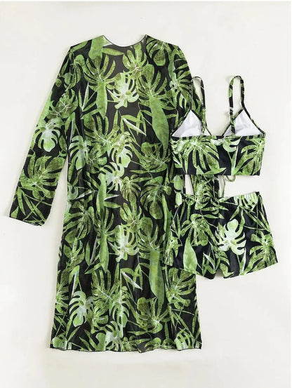 Print Three-Piece Swimsuits Tankini Sets Swimwear Push Up Beach Wear Bathing Suit Swimming Suit The Clothing Company Sydney