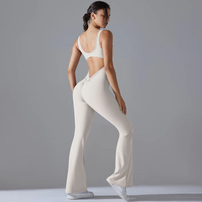 V Back Jumpsuit Gym Set Women Training Yoga Suit Sportswear Sports Fitness Rompers Stretch Workout Bodysuits The Clothing Company Sydney