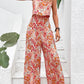 Elegant Long Women's Backless Wide Leg Jumpsuits Casual Sleeveless Floral Rompers Summer Matching Outfit Set - The Clothing Company Sydney