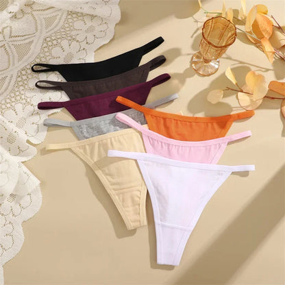5 Pack Women's Cotton Panties Underwear Low Waist G-String Thongs Breathable Lingerie Set The Clothing Company Sydney