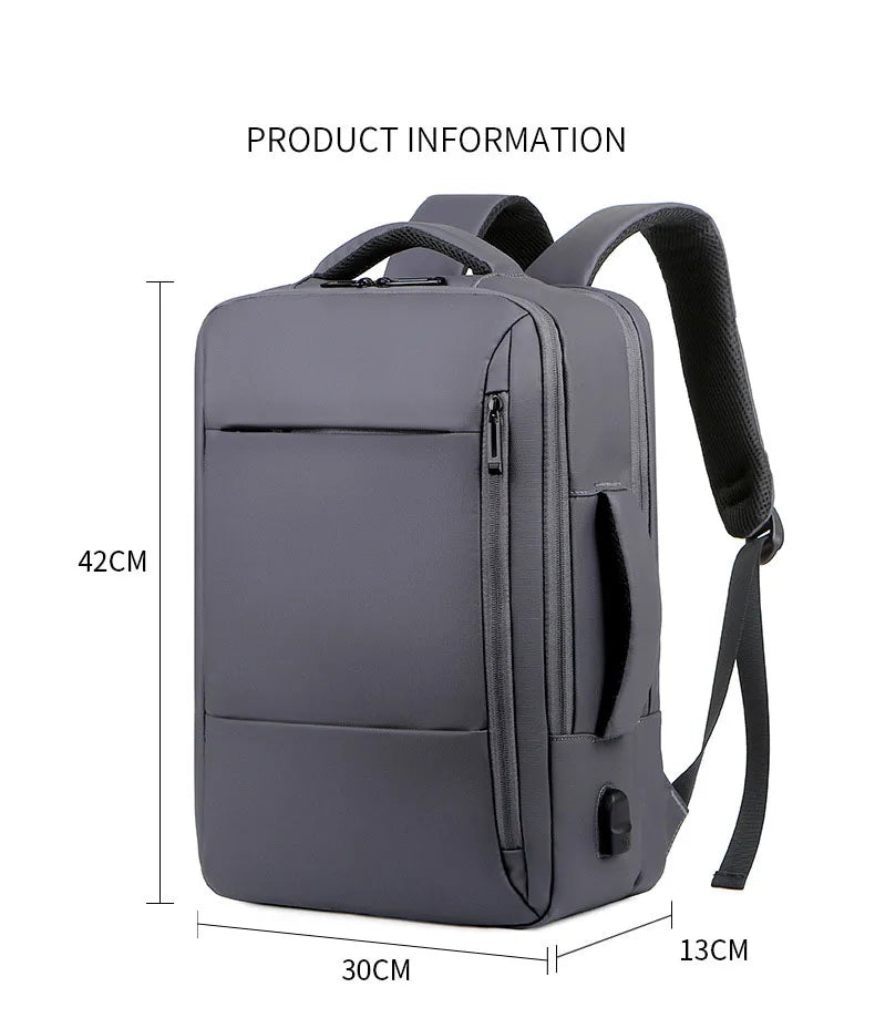 Large Backpack USB Charging Laptop Bagpack Waterproof Business Travel Cabin Hand Luggage Back Pack Bag - The Clothing Company Sydney