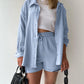 Summer Women's Suit Short Sets Outfits Suit Two Piece Button Up Matching Outfit Set - The Clothing Company Sydney