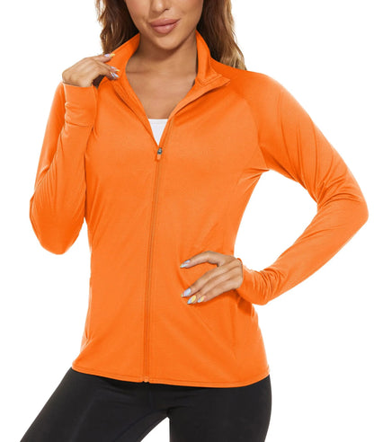 UPF 50+ Sun Protection Summer Shirts Women's Long Sleeve Shirts Full Zip Casual Jackets Zipper Pockets Golf Athlete Tops The Clothing Company Sydney