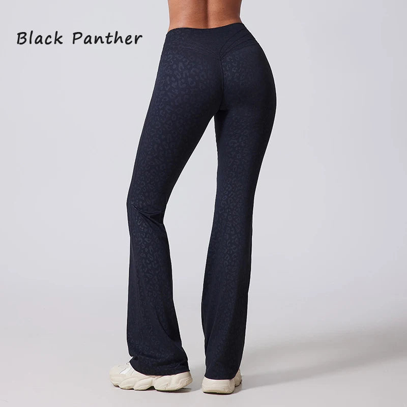 Women's Hip lifting flared pants high waisted yoga fitness pants sports micro flared yoga pants wide leg pants The Clothing Company Sydney